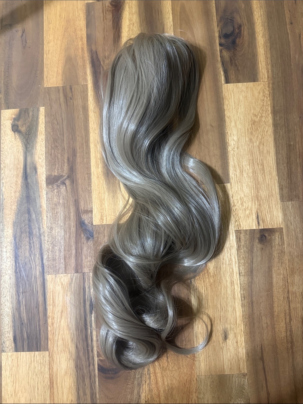 22” Synthetic Clip-In Ponytail Extension - Ash Blonde Long Waves